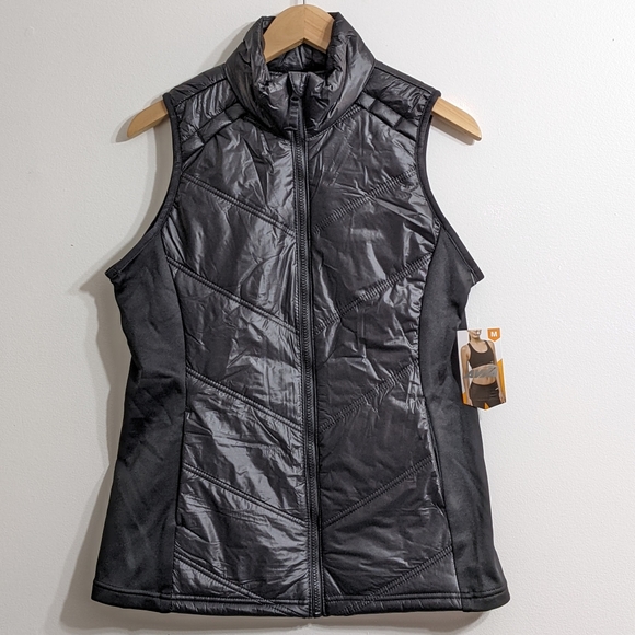 Women's Black Quilted Vest, Size Medium - Picture 1 of 5